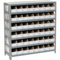 Global Industrial Steel Open Shelving with 48 Corrugated Shelf Bins 7 Shelves, 36x12x39 235016
